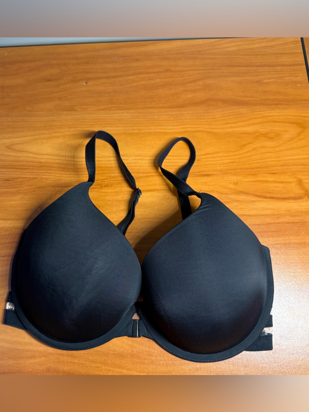 Victorias Secret T-Shirt Push Up Full Coverage Front Clasp Black Bra 34DD